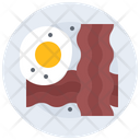 Fried Eggs Bacon Plate Icon