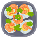 Fried Prawns Shrimps Cooked Prawns Icon
