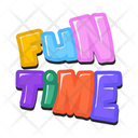 Fun Time Letters Typography Icon