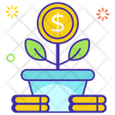 Fundraising Dollar Plant Money Growth Icon
