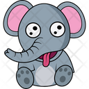 Funny Baby Elephant Icon