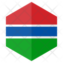 Gambia Flag Hexagon Icon