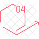 Hexagon Number Arrow Icon