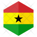 Ghana Flag Hexagon Icon