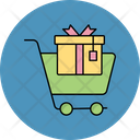Gift Shopping Cart Christmas Gift Box Icon