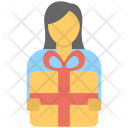 Girl Gift Holding Icon