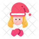 Girl Christmas Hat Doll Icon