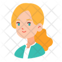 Girl Blonde Curl Icon