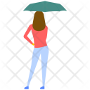 Woman Umbrella Girl Icon