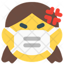 Girl Angry Emoji With Face Mask Emoji Icon