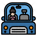 Girl Driver Woman Driver Driving Icon