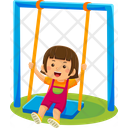 Girl Kids Sitting On A Swing  Icon
