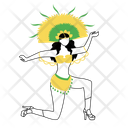Girl Performing Samba Brazil Girl Brazil Icon