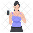 Girl Showing Phone Icon