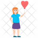 Girl With Balloon Icon