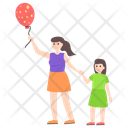 Girl With Balloon Balloon Game Girl Playing Icon