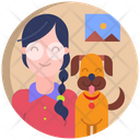 Girl With Dog Icon