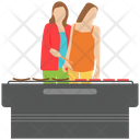 Girls Cooking Outdoor Cooking Bbq Food Icon