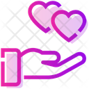 Valentine Day Hand Heart Icon