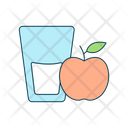 Glass Of Milk And Apple Icon