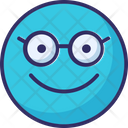 Glasses Face Emoticon Vector Icon Icon