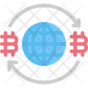 Global Bitcoin Cryptocurrency Icon