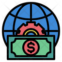 Money Globe Gear Icon