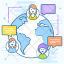 Global Chat Global Communication Worldwide Chat Icon