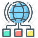 Global Data Centers Global Server Web Hosting Icon