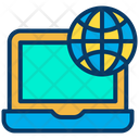 Laptop Global Data Globe Data Icon