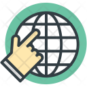 Globe Finger Touch Icon