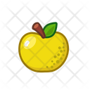 Gold Apple Fruit Healthy Icon