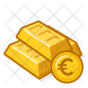 Gold Bar And Euro Icon
