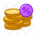 Gold Coins Percent Icon