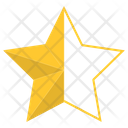 Gold Half Star  Icon
