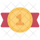 Gold Number One Crown Coin Icon