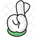 Good Luck Crossed Finger Hand Gesture Icon