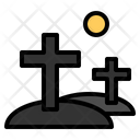 Grave Cemetery Cross Graveyard Halloween Icon