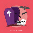 Grave Night Skull Icon
