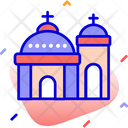 Blue Domed Church Santorini Icon