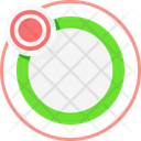 Green circle with red point  Icon