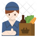 Grocery Delivery Man Icon