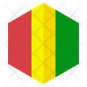 Guinea Flag Hexagon Icon