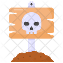 Road Post Halloween Board Danger Board Icon