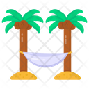 Beach Swing Hammock Palm Swing Icon