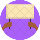 Protest Placard Stick Banner Icon