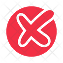 Hand draw red cross mark white outline border on red circle  Icon