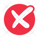 Hand draw white cross mark on red circle  Icon