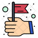 Hand Hold Flag Icon