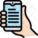 Browsing Smartphone With Hand Handholding Mobile Icon